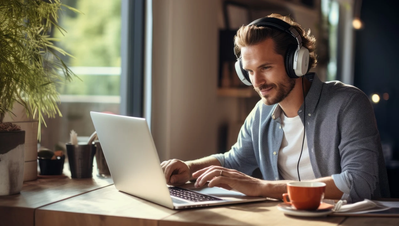 Homem usa a Oi Fibra para navegar na internet