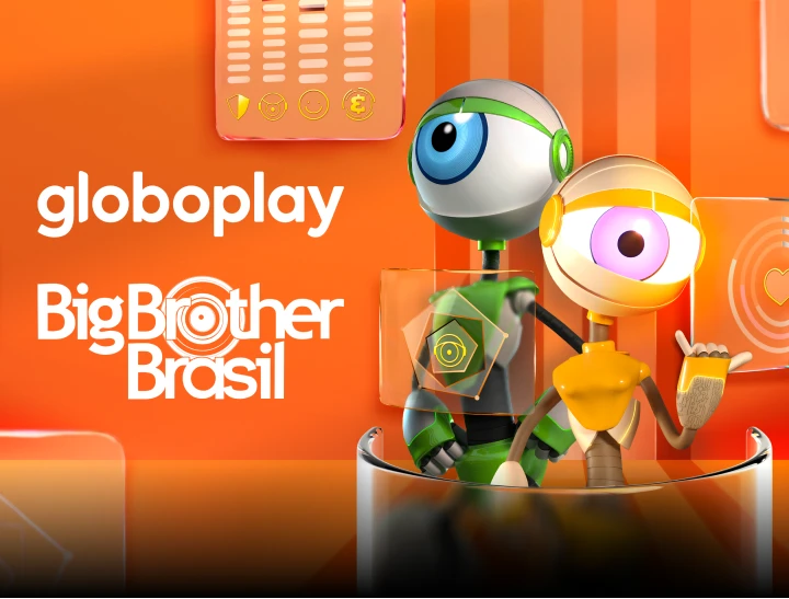 Na imagem, dois robôs do BBB 25, um verde e um laranja